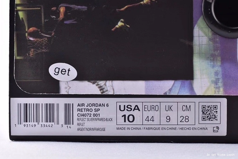 Jordan Retro 6 Reflections CI4072-001  of a Champion 1222